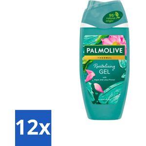 Palmolive - Thermal - Douchegel - Algen & Lotusbloem - Revitalising Gel - 250 ml - Voordeelverpakking - 12 stuks