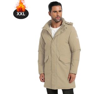 Livano Winterjas - Parka - Heren - Winter - Jas - Volwassen - Stijlvol - Khaki - S