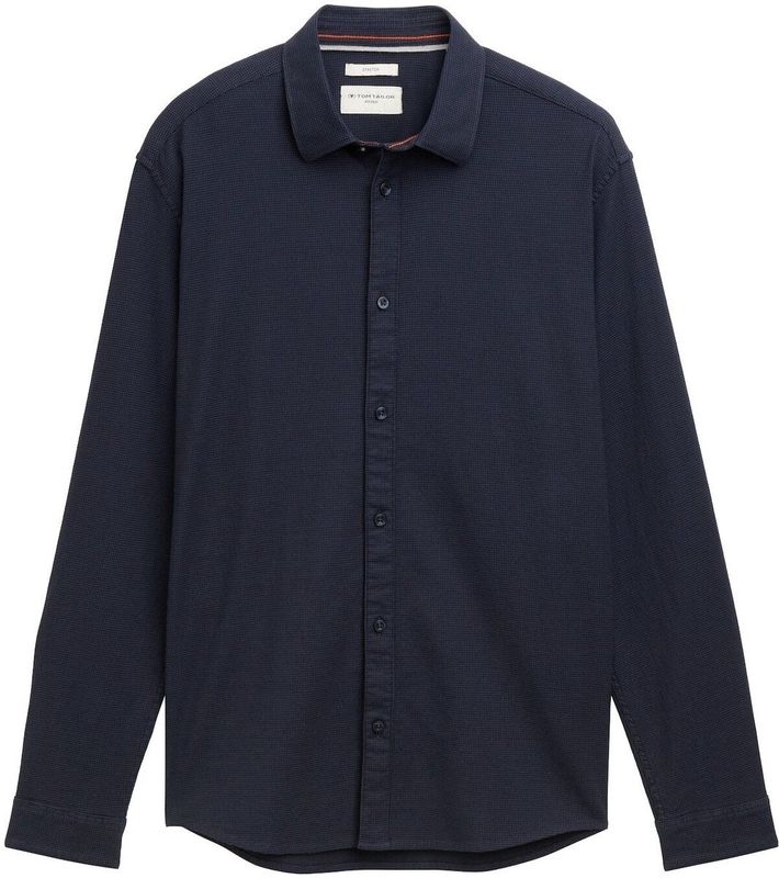 TOM TAILOR - Overhemd - Navy/Zwart - Slim Fit - Lange Mouw