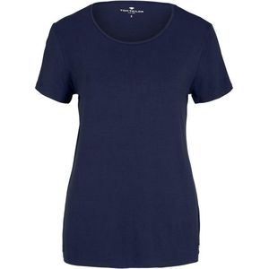 TOM TAILOR - Sofia Mix & Match - Loungewear Shirt - Blauw - Korte Mouw