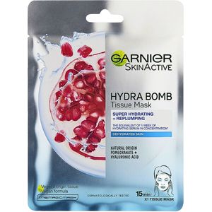 Garnier - SkinActive - Hydra Bomb Sheet Mask - Granaatappel - Gezichtsmasker - 1 Gezichtsreinigingsmiddel - 1 stuk