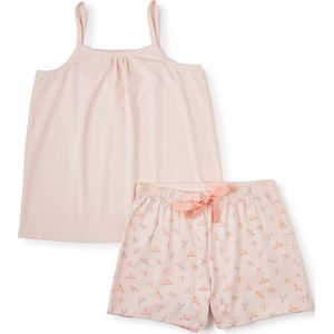 Little Label - korte dames pyjama - roze libellen - bio katoen - XS/34
