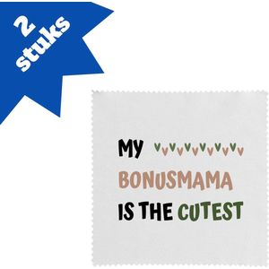 Akyol - my bonusmama is the cutest brillendoekjes - Mama - schattige bonusmoeder - moeder cadeautjes - moederdag - verjaardagscadeau - verjaardag - cadeau - geschenk - kado - gift - moeder artikelen - 17,8 bij 17,8 cm - 2 stuks