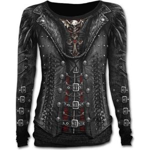Spiral Longsleeve top GOTHESS WRAP Zwart
