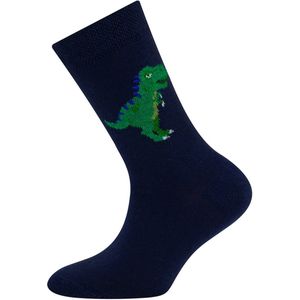 Sokken Ewers Kindermaat - Donkerblauw met T-Rex Dinosaurus Groen-19/22