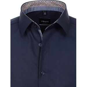 Blauw Overhemd Heren Strijkvrij Modern Fit Venti - M