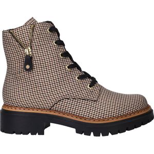 Rieker - Veterboot - Imitatieleer - Panterdetail - Comfortabel Draaggevoel