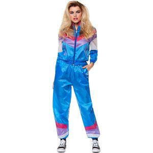 Karnival Costumes Fout Trainingspak 90's Dames Carnaval Verkleedkleren Volwassenen Carnavalskleding Dames Foute Party - Polyester - Blauw - Maat M - 2-Delig Jasje/Broek