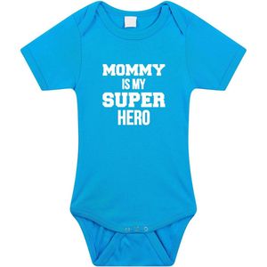 Mommy super hero cadeau romper blauw voor babys / jongens - Moederdag / mama kado / geboorte / kraamcadeau - cadeau voor aanstaande moeder 68