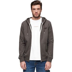 Superdry Essential Logo Ub Sweatshirt Met Volledige Rits Bruin M Man