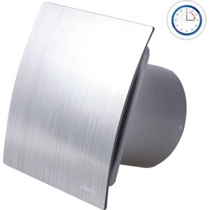 Awenta badkamerventilator SILENT Ø100 mm - 75 m³/h - Timer - Zilver