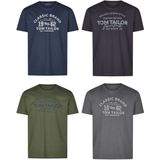 Tom Tailor - T-Shirt - Veelkleurig - 4-Pack - Ronde Hals - Regular Fit