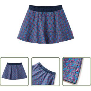 vidaXL Meisjesrok - Kinderrok - Kinderrok 116 marineblauw - Blauwe Rok - Pauwen Print - Kindermode