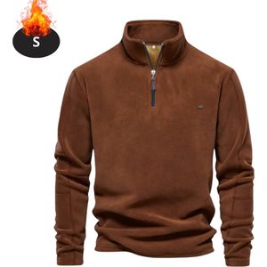 Livano Quarter Zip Heren - Sweater - Sweaters - Hoodie - Warme Trui - Vest - Lang - Coltrui - Koffie - S