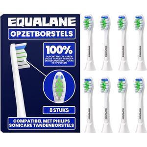 EQUALANE - Opzetborstels geschikt voor Philips Sonicare tandenborstels - Wit - 8 Stuks