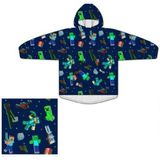 Minecraft Hoodie Fleece deken, Creepers - Kind - One Size (7-14 jaar) - Polyester