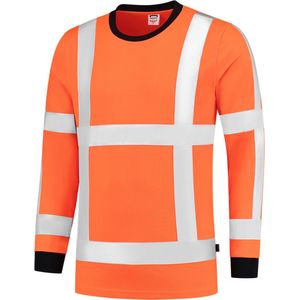 Tricorp T-shirt RWS Birdseye Lange Mouw 103002 Fluor Oranje  - Maat XXL