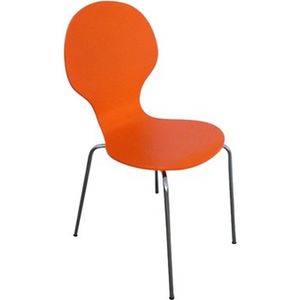 Bezoekersstoel - Stoel oranje - Met rugleuning - Vergaderstoel - Zithoogte 45cm