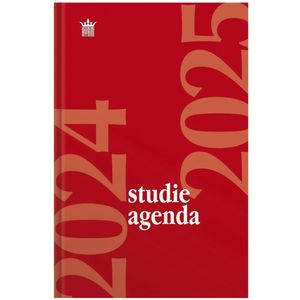 Ryam - Studie Agenda - 2024-2025 - Rood - A5 - Hardcover - 1 Week op 2 pagina's