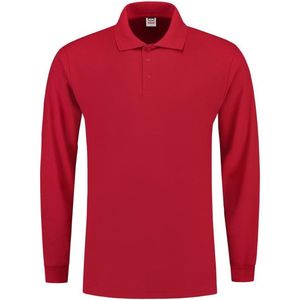 Tricorp Poloshirt lange mouw - Casual - 201009 - Rood - maat 5XL