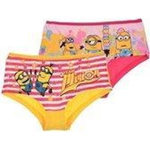 Minion - Onderbroek - Geel/Roze - Duopack - 4/5 jaar - Maat 104/110