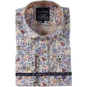 Fellows United Korte Mouw Overhemd Leaves Stretch Multicolor (51.6623 - 153)