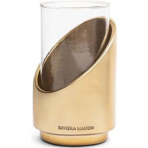 Riviera Maison Theelichthouder goud met glazen votive rond - Gaia waxinelichthouder metaal goud