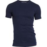 Garage 301 - Semi Bodyfit T-shirt ronde hals korte mouw navy S 100% katoen 1x1 rib