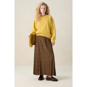 Sissy-Boy - Donkergroene maxi rok met leopard print