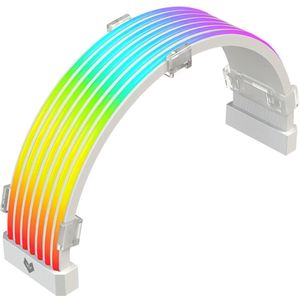 Voeding Beklede Kabel ARGB GPU Voedingskabel Aanpassing - 24 Pin ATX RGB Kabel Extension Kit - 5V 3Pin Gesynchroniseerde PSU Kabel - RGB Software - Verlengde Kabels .