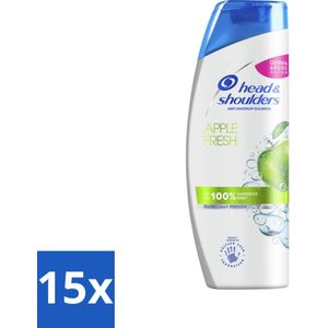 Head & Shoulders - Shampoo - Apple Fresh - Verfrissende & Natuurlijke Appelgeur - 400 ml - Bulkverpakking - 15 stuks