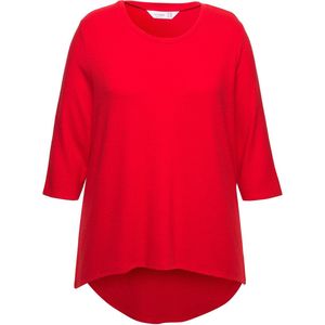 MIAMODA MIAMODA - Dames - Trui A-lijn afgeronde zoom 3/4-mouwen - Neonrood - Maat 42+
