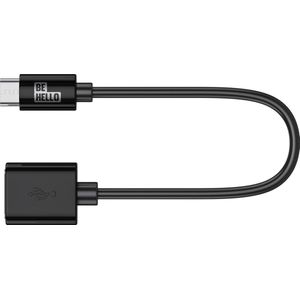 BeHello Telefoon Laad en Sync Kabel - USB-C to Female USB (0.2m) Zwart