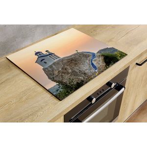 Inductiebeschermer - Kerkje op Kos - 83x51.5 cm - Inductiebeschermer - Inductie Afdekplaat Kookplaat - Inductie Mat - Anti-Slip - Keuken Decoratie - Keuken Accessoires
