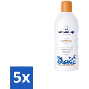Melkmeisje – Bad & Douche – Honing – 1000 ml - Bulkverpakking - 5 stuks