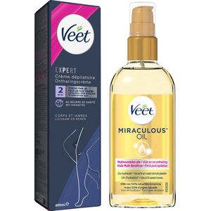 Veet - Alle huidtypes - Miraculous oil - Ontharingscreme Benen 200ml