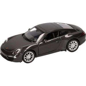 Welly Modelauto Porsche - Carrera S - antraciet grijs - schaal 1:36 - speelgoedauto