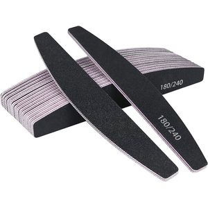 Allecto plus - Set van 16 Nagelvijlsels 180/240 - Voor Nagelverzorging en Nagelstudie - Wasbaar en Herbruikbaar - Dubbelzijdig - Professioneel gebruik - Zwart