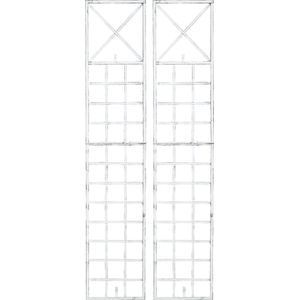 CLP Trigo Set van 2 Plantenklimrekken - Wandmontage - Trellis voor aan de muur - Plantenklimrekken hekwerk van metaal - antiek/wit