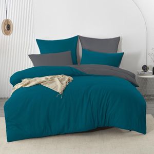 Omkeerbare Luxe Microvezel Beddengoedset 200x200 cm met Kussenslopen, Zacht en Onderhoudsvriendelijk