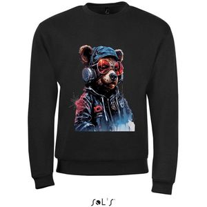 Sweatshirt 2-163 Gangsta Teddy - Zwart, xS