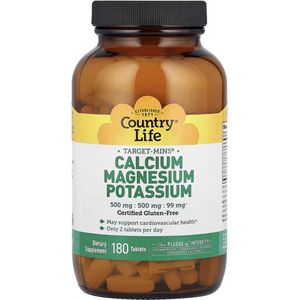 Country Life, Target-Mins®, Calcium Magnesium Kalium, 180 Tabletten
