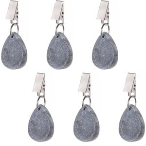 Gewichten Zwaar 6 stuks Tafelkleed Gewichten Set Tafelkleed Hanger Zwaar Outdoor Zwaar Tafelkleed Gewicht ClipsGrijs Marmeren Tafelkleed Gewichten voor Outdoor Familie