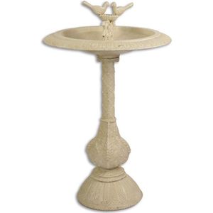 Vogelbad - voederplaats - ijzer - antiek wit - 77,5 cm hoog