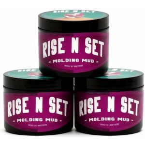 Rise n Set Molding Mud Clay Wax - Sterke Hold & Textuur - Matte Look - Voordeelbundel 300ml - 3x100 ml