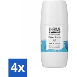 4 x Therme - Extra Fresh 48H Roll-on - Anti-transpirant - Beschermend - 60ml - Anti-transpirant - Deodorant - 48 Uur Bescherming - Roll-on - Frisse Geur