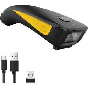 Netum - Mini Barcodescanner - Barcodescanner draadloos - QR code en Barcode - Bluetooth en 2.4Ghz - Geschikt voor Mobiele Apparaten
