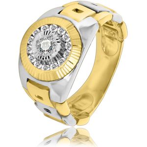 Juwelier Zwartevalk - 14 karaat gouden bicolor flexibele ring 11.141358/22¼--