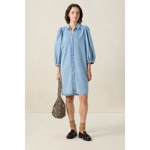 Sissy-Boy - Denim Jurk - Blauw - Mini-lengte - Driekwart Mouwen