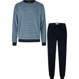 Phil & Co - Heren Winter Pyjama Set - Lichtblauw/Donkerblauw - Badstof